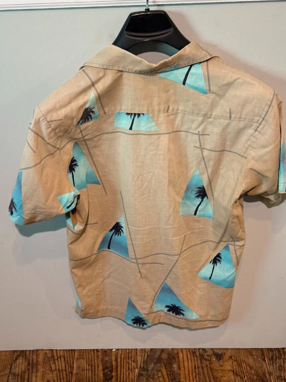 VTG PCH Pacific Coast Highway Hawaiian Button-Up Shirt Men Medium Palm Trees 80s
